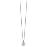 White Ice Rhodium-Plated Diamond Clover Necklace with Extender